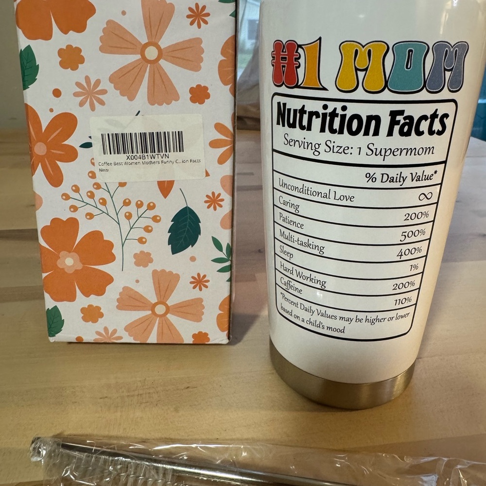 #1 Mom Nutrition Facts Tumbler, perfect gift for mom 💕